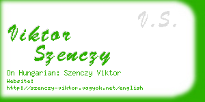 viktor szenczy business card